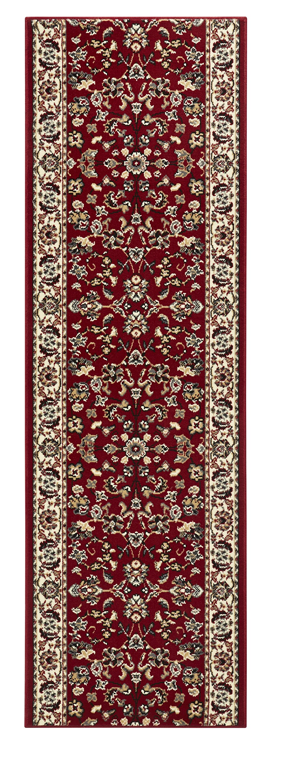 Hanse Home Teppich Läufer Vintage 80x400cm – Teppichläufer Weicher Kurzflor Teppich Retro Vintage Design Läufer für Flur, Schlafzimmer, Kinderzimmer, Badezimmer, Wohnzimmer, Küche Dekoläufer – Rot