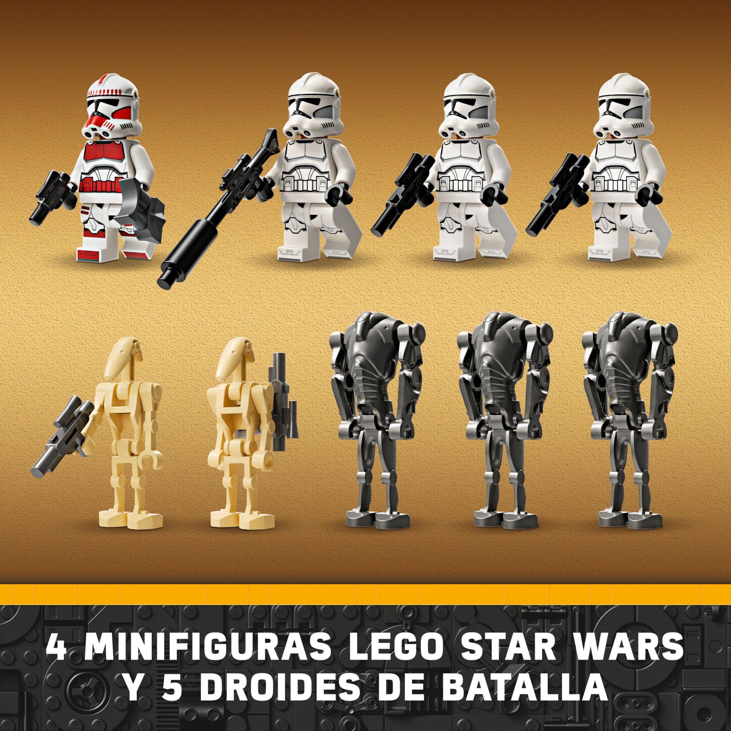LEGO Star Wars Pack de Combate: Soldado Clon y Droide de Combate, Juguete Infantil, Moto Speeder de Juguete, Figura Tri-Droide y Puesto Defensivo, Regalo para Niños y Niñas de 7 Años o Más 75372