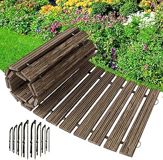 Amazer Wooden Garden Pathway, 6 FT Roll Out Curved Walkway, Widened Plan...