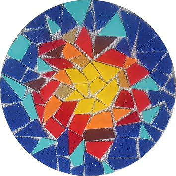 Custom Mosaic Medallion - Piezas de Colores | Mosaic Designs | Mosaic Artwork | Mosaic Wall Art Floor Inlay by Mozaico | Handmade Mosaics | 12" x 12"