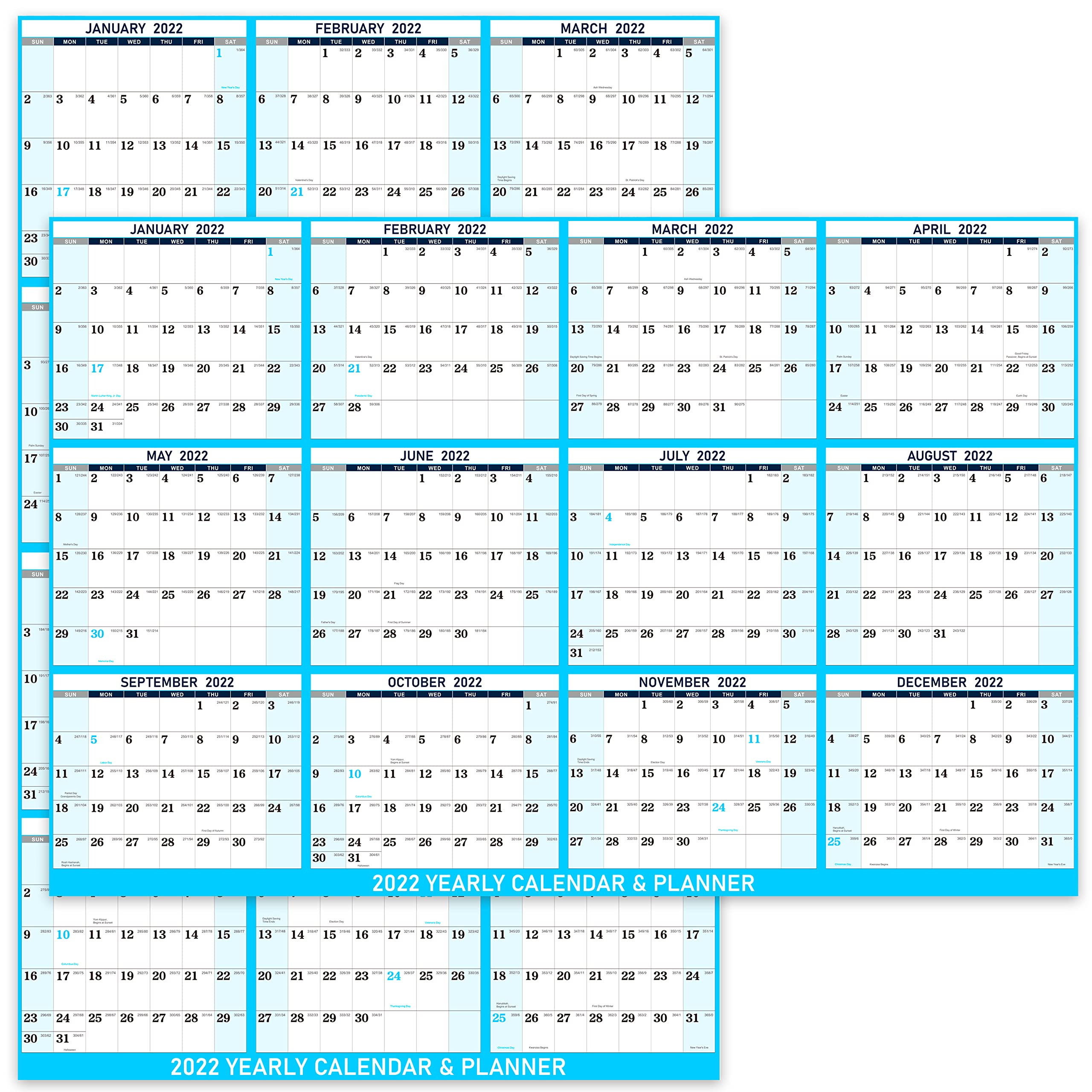 Buy 2022 Erasable Calendar Dry Erase Calendar, Julian Date, Jan. 2022 Dec. 2022, Thick Paper