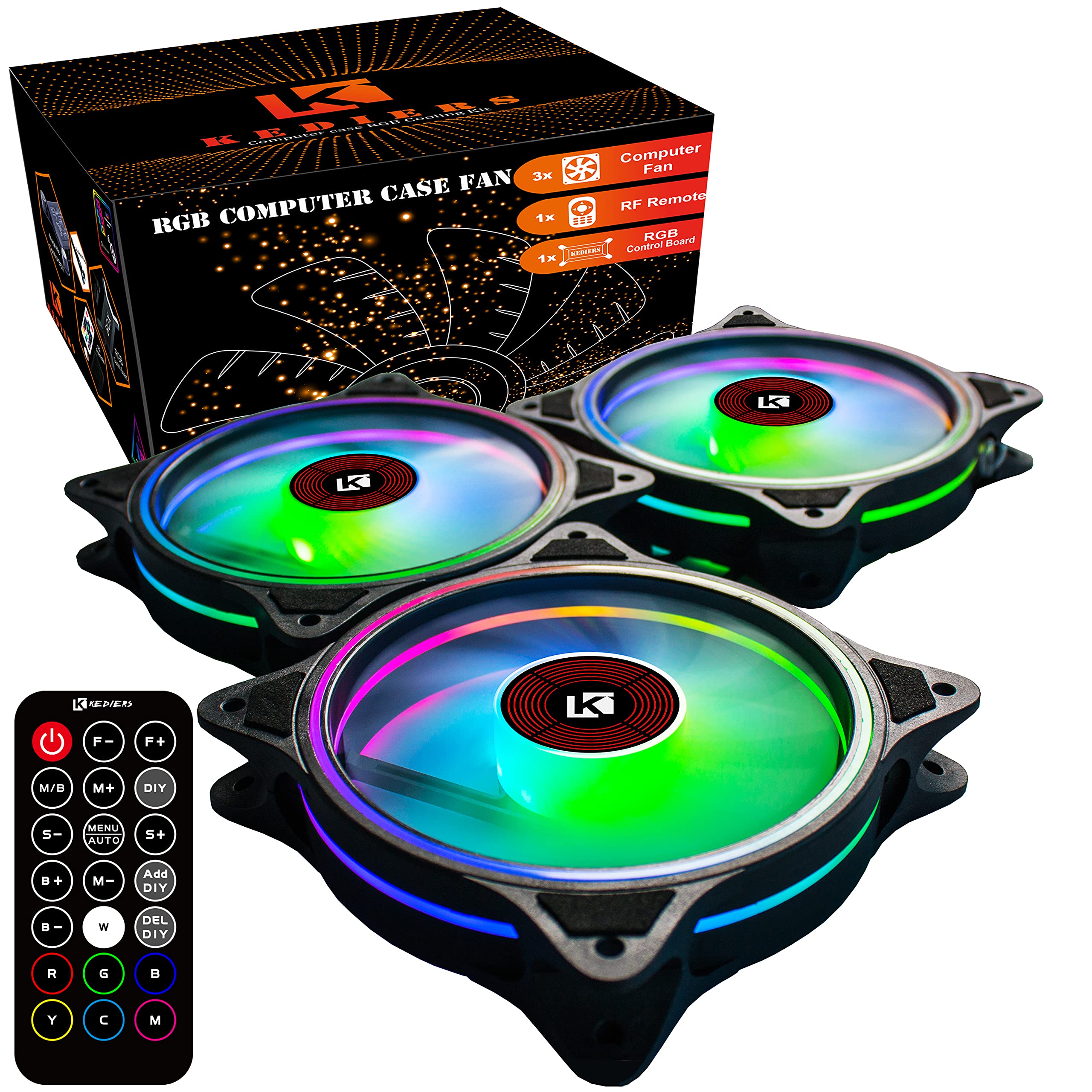 Buy KEDIERS RGB Case Fans, 3 Pack 120mm Quiet Computer Cooling PC Fans
