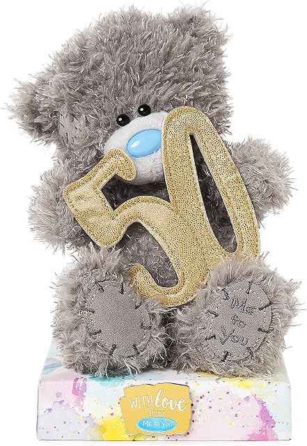 Me to You AP701075 Me to You 50th Birthday Tatty Teddy, Blue,gold,grey