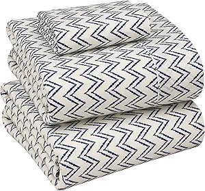 RUVANTI 100% Cotton Twin XL Sheet Sets, 3 Pieces, Soft & Breathable Percale Weave Bedding, Deep Pocket 16", Hotel Standard, Crisp Cool Feel, Durable, Perfect Size Floral Sheets, Chevron
