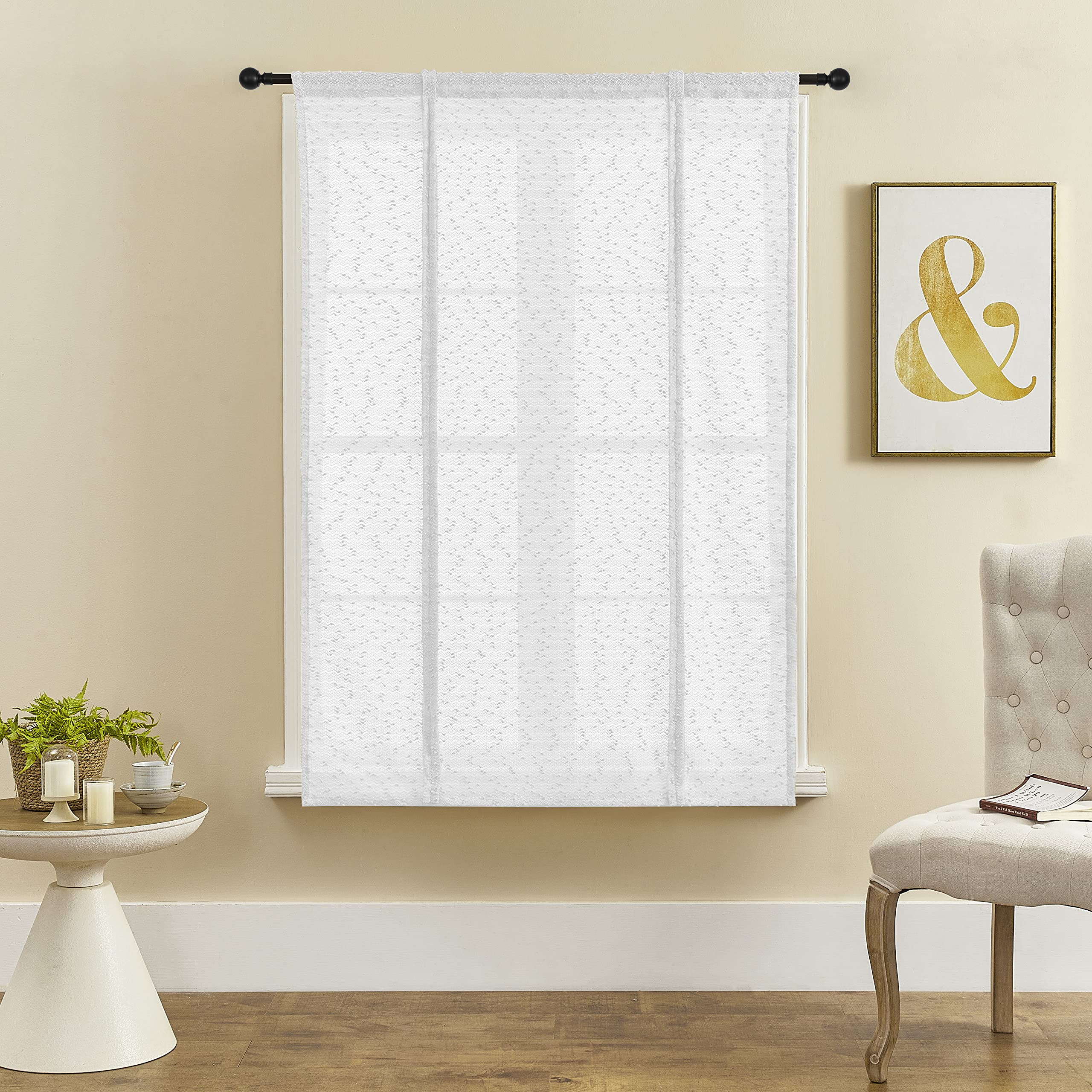 SIMPVALE Rideau Voilage Simplicité Moderne Store Romain Translucide Intérieur Voile pour Chambre Balcon Salon Cuisine Largeur 120 cm/Hauteur 140 cm