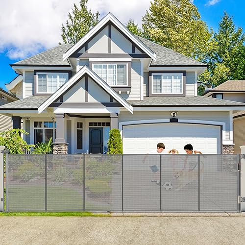 Puertas retráctiles extra anchas de 250 pulgadas, puerta grande reforzada para bebés de 21 pies, puertas retráctiles para mascotas para amplias