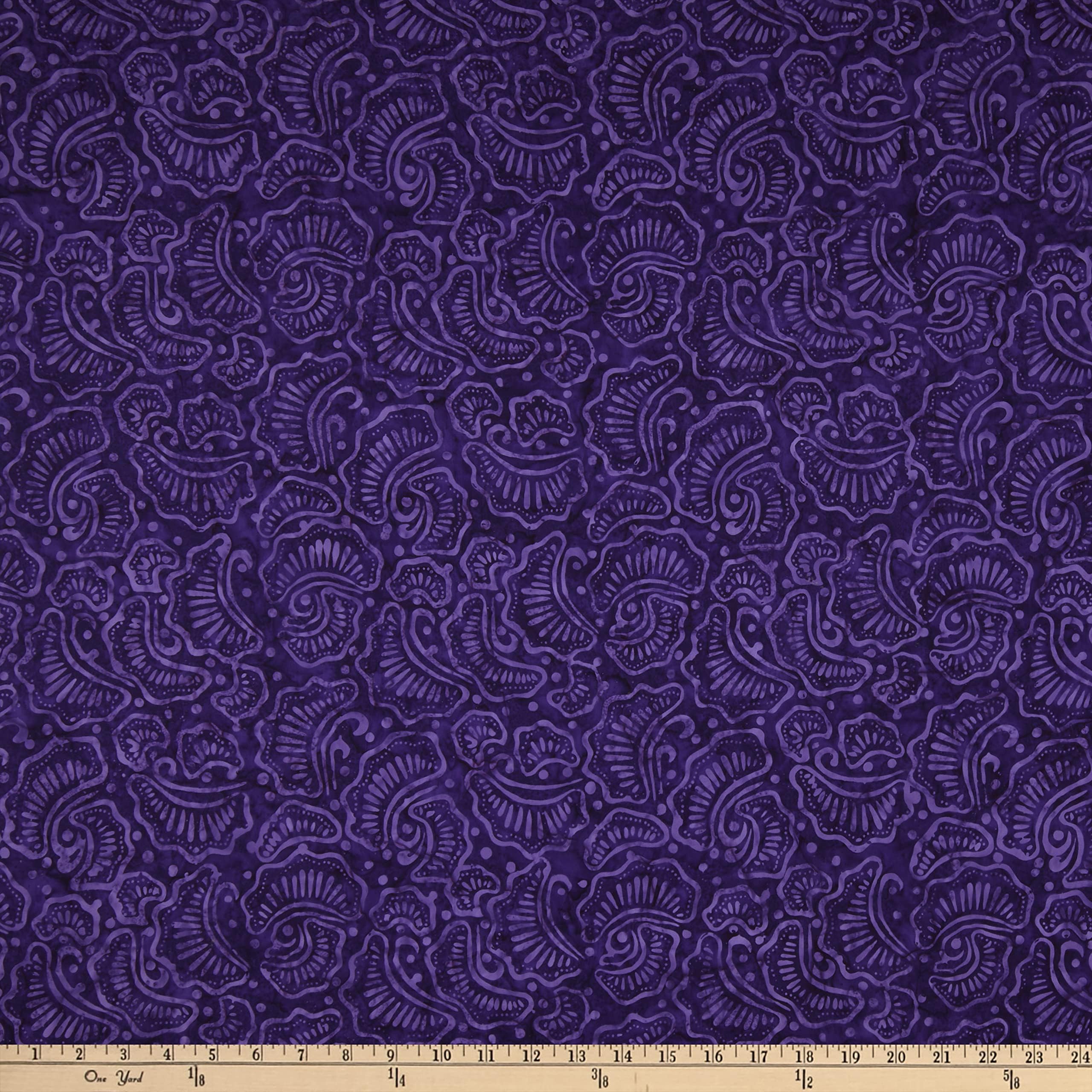 Wilmington Batiks Wavy Fans Dark Purple, Fabric by The Yard