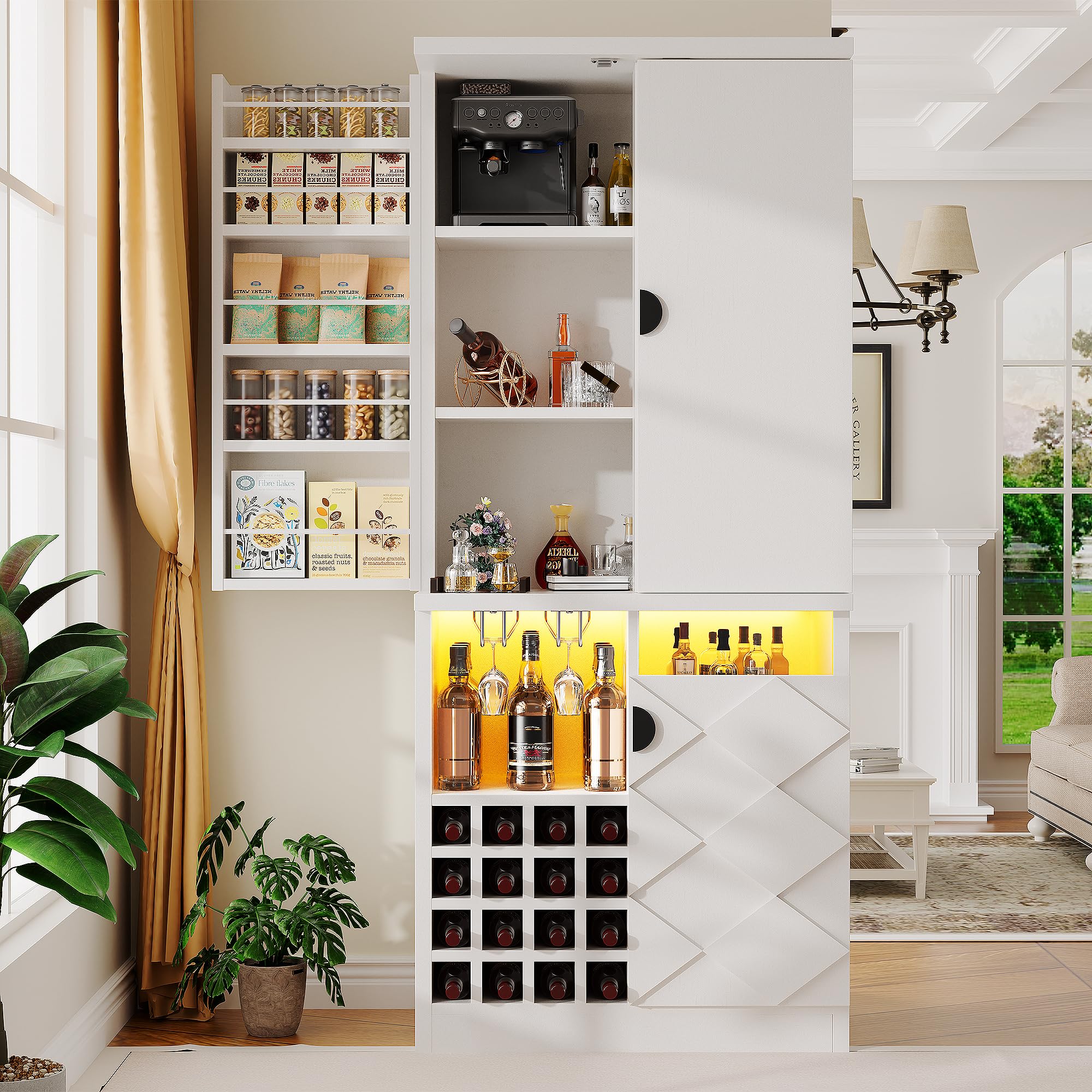 kepptory 72" Tall Kitchen Pantry Storage Cabinet - accent furniture | Mubboo