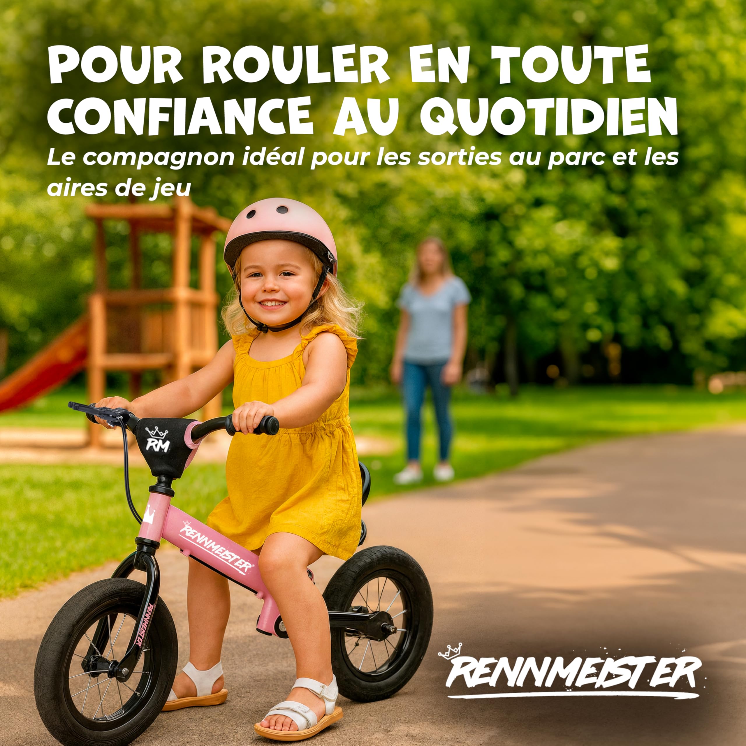Draisienne pour Enfants Rose - Vélo sans pédale avec Guidon, Selle réglable, Frein - Vélo d'apprentissage avec Suspension, vélo d'équilibre Pneus jusqu'à 50kg