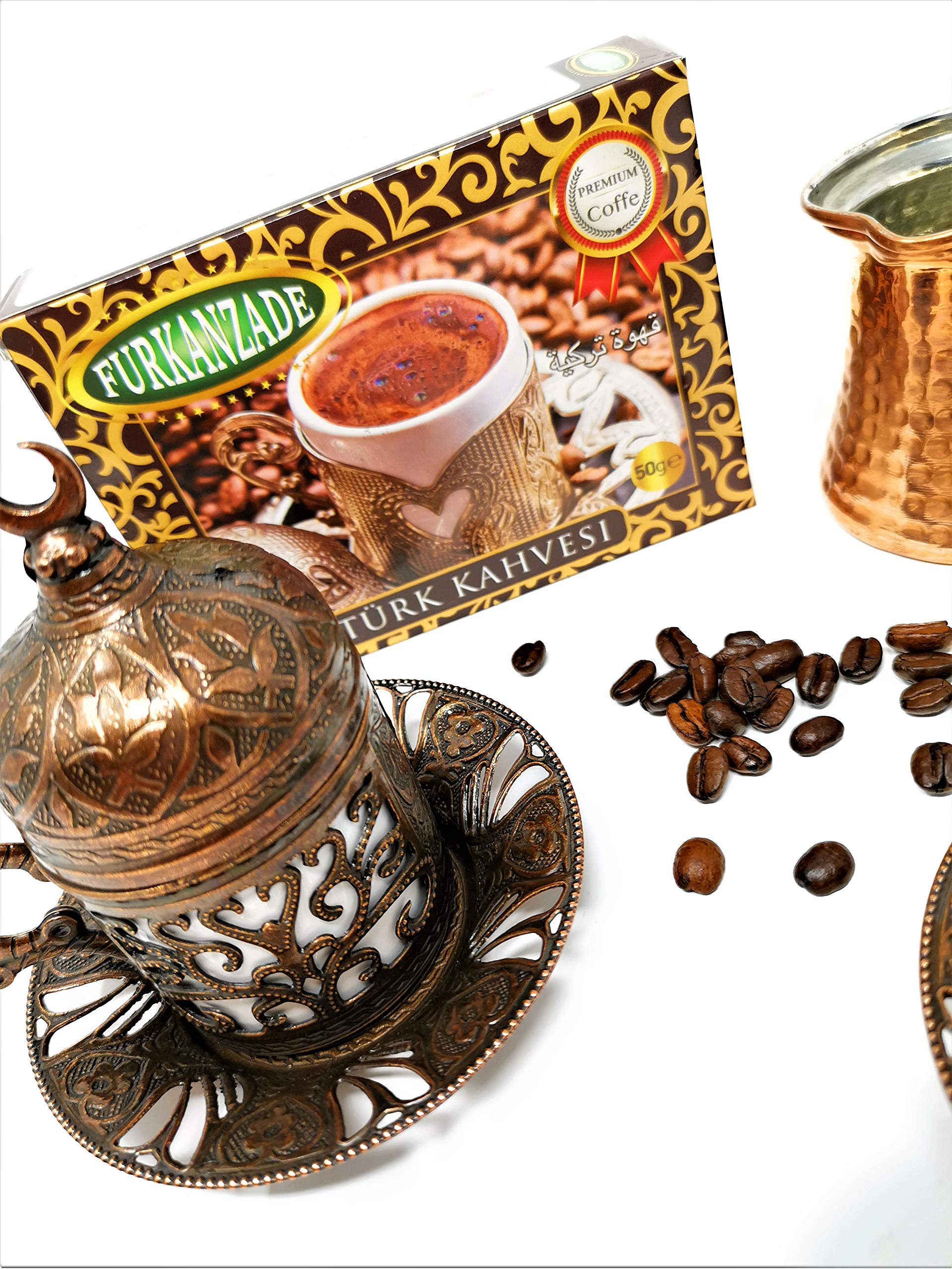Turkish Coffee Gift Set for Two People in Wooden Box Perfect