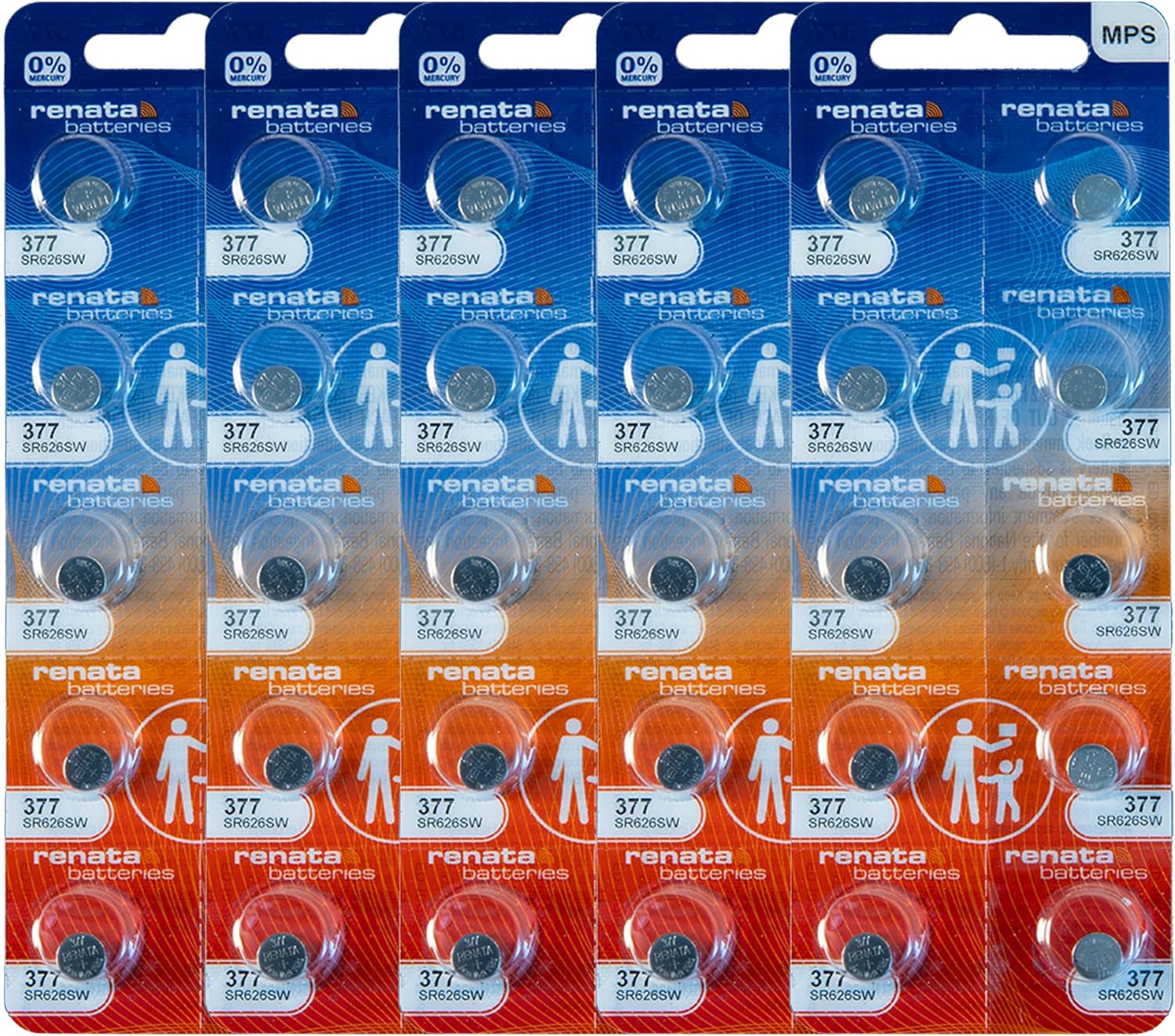 Renata 377 SR626SW Batteries - 1.55V Silver Oxide 377 Watch Battery (100 Count)