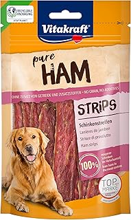 Vitakraft Pure Ham Strips, Dog Treats, Ham Strips with Pork, Dog Training Treat, No Added Sugar (1 x 80 g) product image