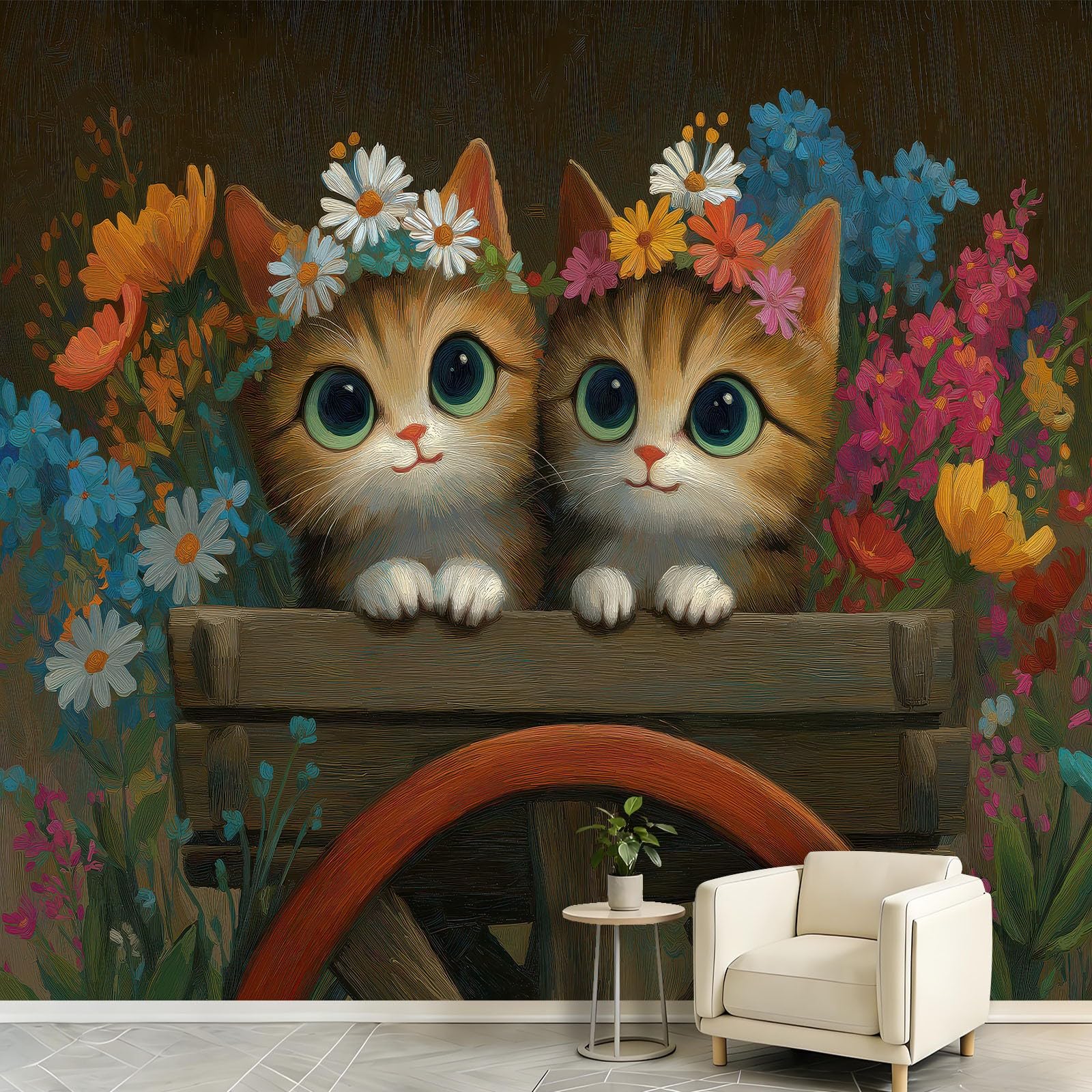 Papier peint intissé panoramique 350x256 cm grand format qualitatif fleurs