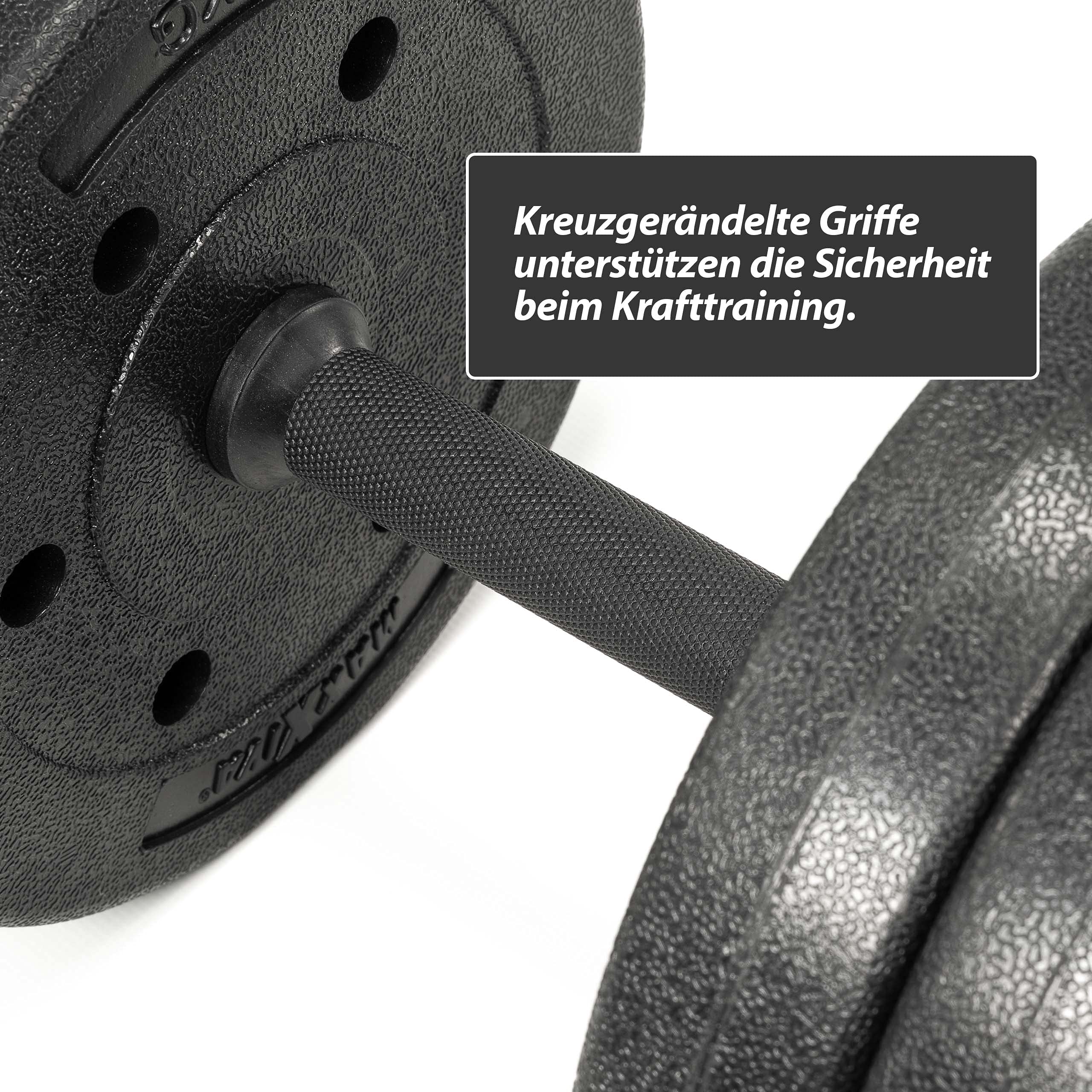 Kurzhantel Set Zement Sternverschluss schwarz 2x10kg 2x15kg 2x20kg