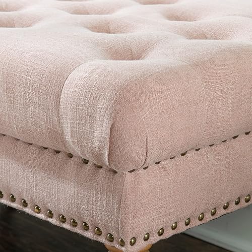 Miniatura 14 de Linon Isabelle - Banco de cama, 62 pulgadas, acabado espresso oscuro Lino/Espresso oscuro,Rosado,https://www.amazon.com/dp/undefined