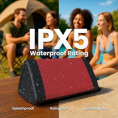 Miniatura 3 de OontZ - Altavoz Bluetooth Angle 3, altavoz Bluetooth inalámbrico portátil 5.0, 10 vatios, sonido estéreo cristalino, graves intensos, resistente al