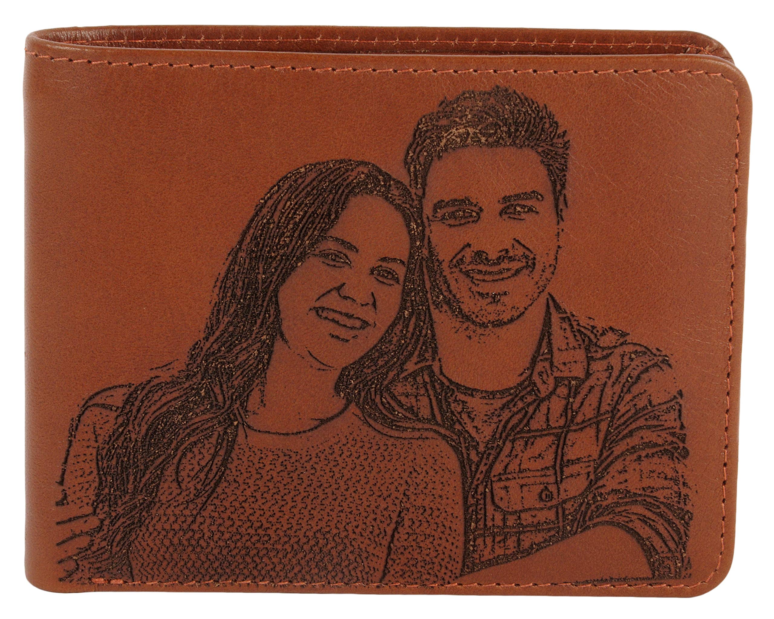 karmanah Personalized Men's Wallet with Photo Engraving | Finest Handcrafted Leather Wallet | RFID-Protected Leather Wallet | Wallet Gifts for Men | Brown-picture-39