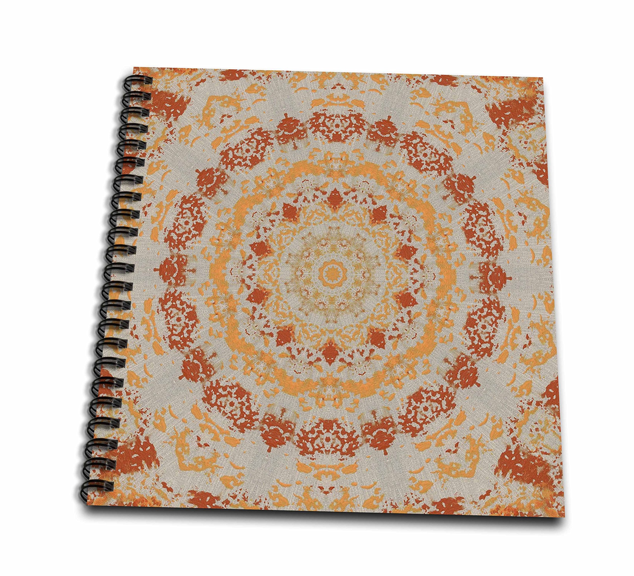 Livre de mémoire 12x12 orange motif kaléidoscope album photo scrapbooking