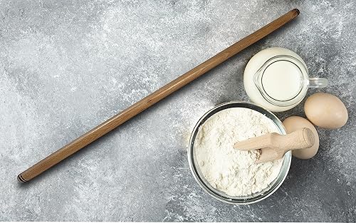 Miniatura 4 de Rodillo extra largo de madera de baklava turca de 31.5 in (31.5 pulgadas)  Para hornear, masa, pasta, cocina