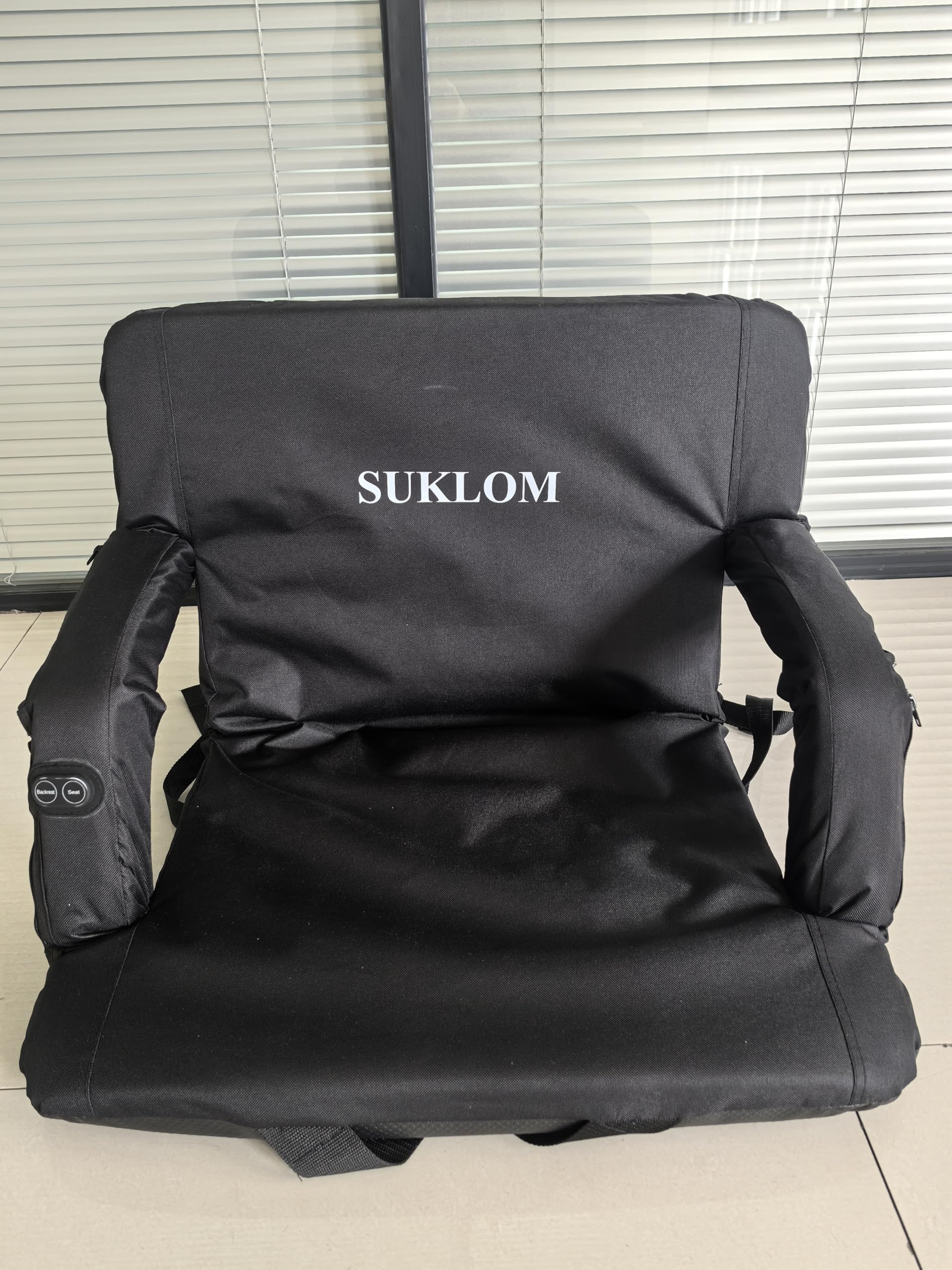 SUKLOM Heated Stadium Seat for Bleachers with Back Support