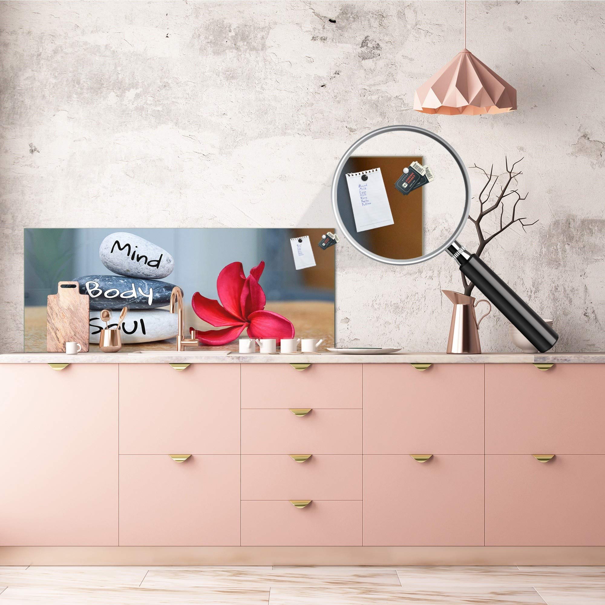 Concept Crystal Pannello Cucina Moderno in Vetro con Rivestimento Posteriore in Metallo Inossidabile MBBS02