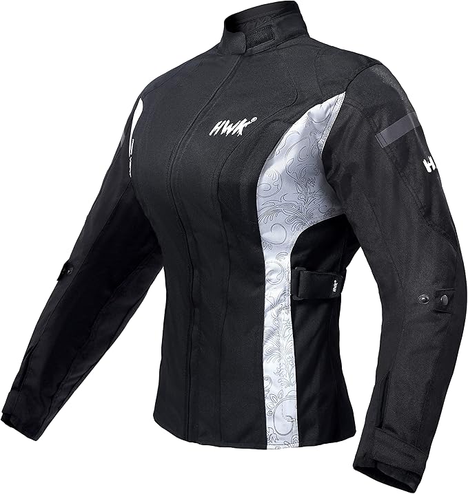 HWK Women's Motorcycle Jacket For Women Rain Water Resistant Biker Moto