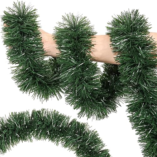 Miniatura 2 de Guirnalda de Navidad de 50 pies, guirnalda de pino verde artificial para decoraciones de Navidad, guirnalda de Navidad para escaleras, repisa,