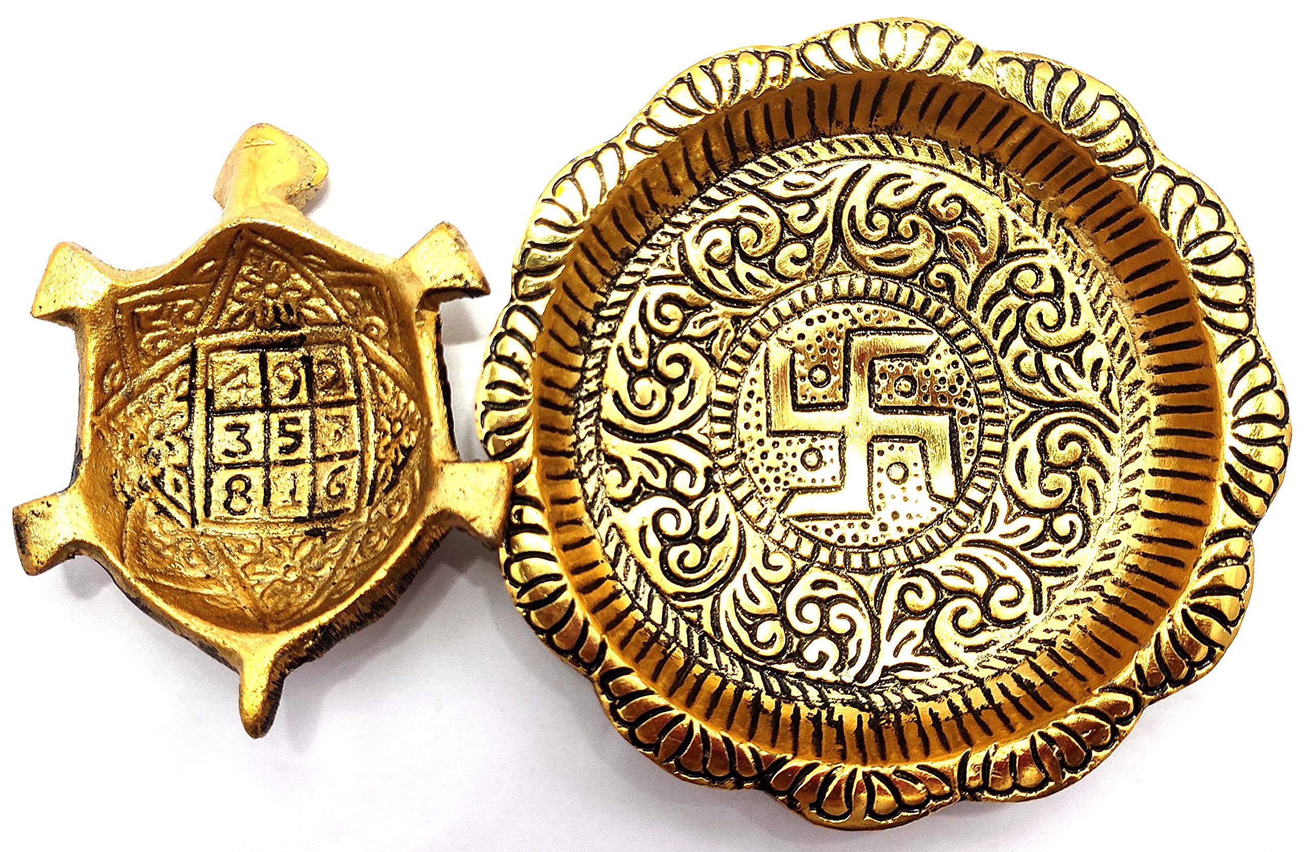 Amazon.com: Sawcart 金屬烏龜附盤子風水龜收藏小雕像財富繁榮金錢長壽家庭辦公室裝飾幸運吊飾& 好Omens : 居家與廚房