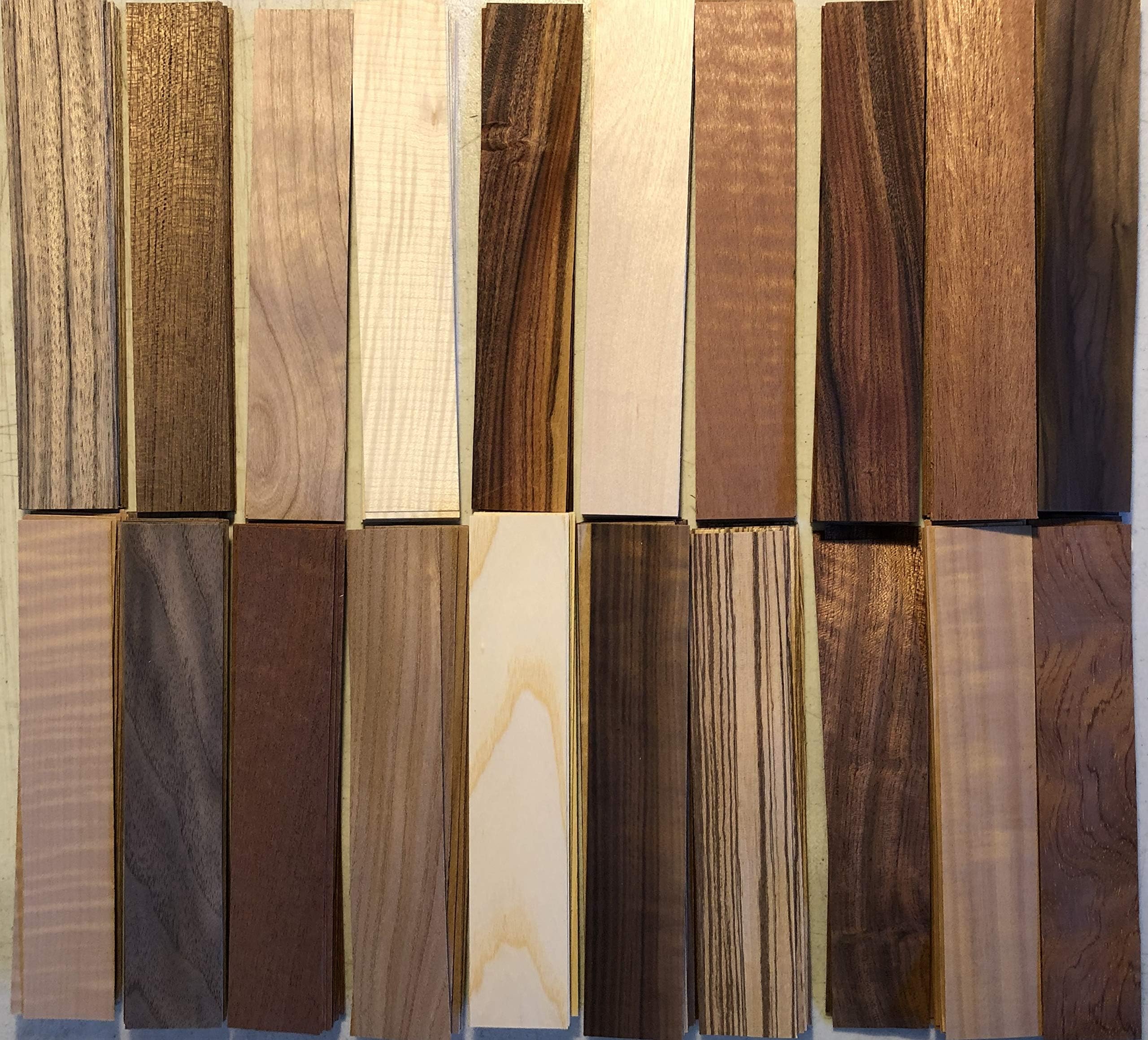220-8" x 1 1/2" Wood Veneer Fingerboard Rings Arts and Crafts Marquetry