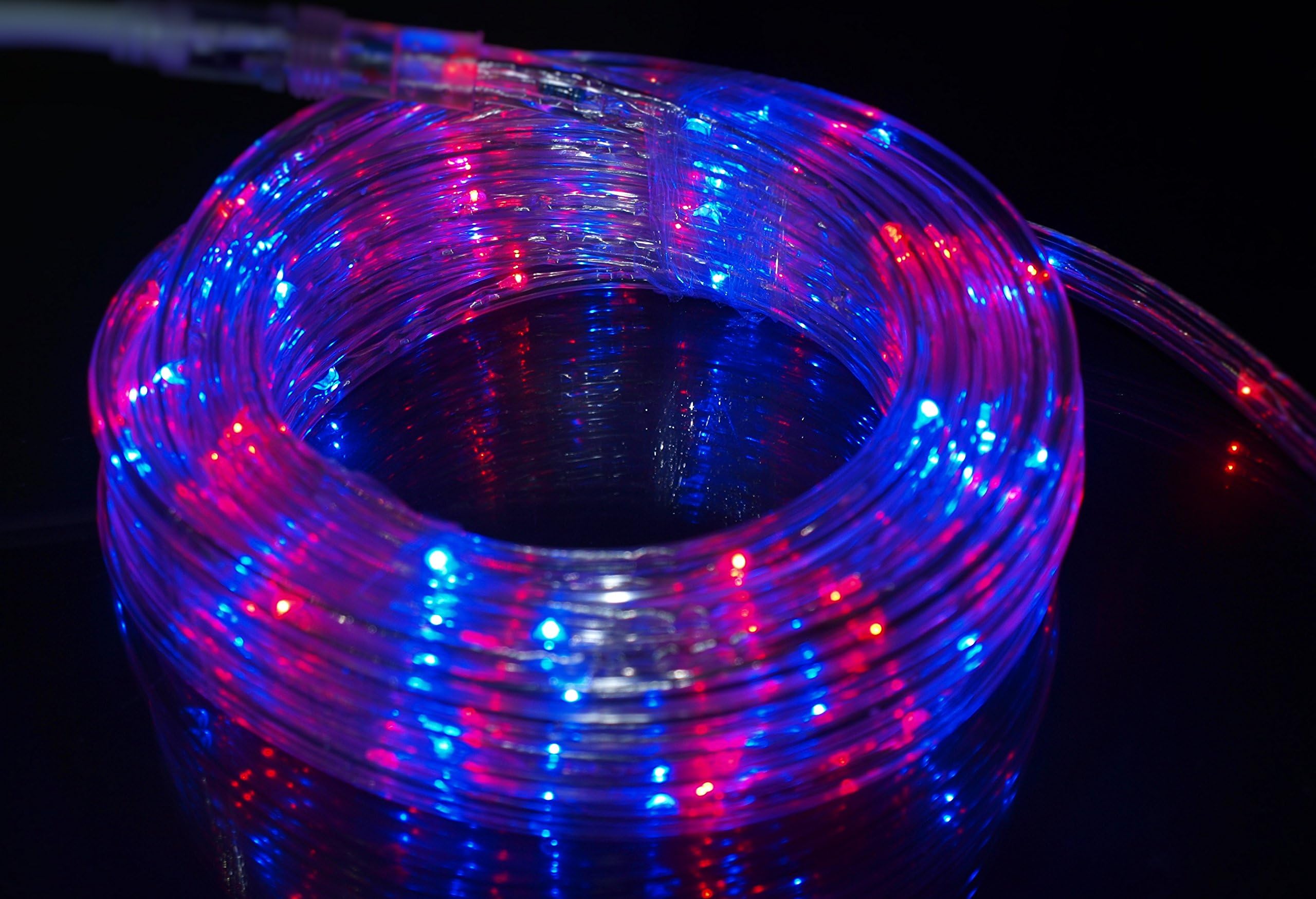 Izzy Creation 17.7FT Bi-Color Red and Blue LED Flexible Rope Light Kit, Indoor/Outdoor Lighting, Home, Garden, Patio, Shop Windows, 4th of July, Party, Event (17.7FT)