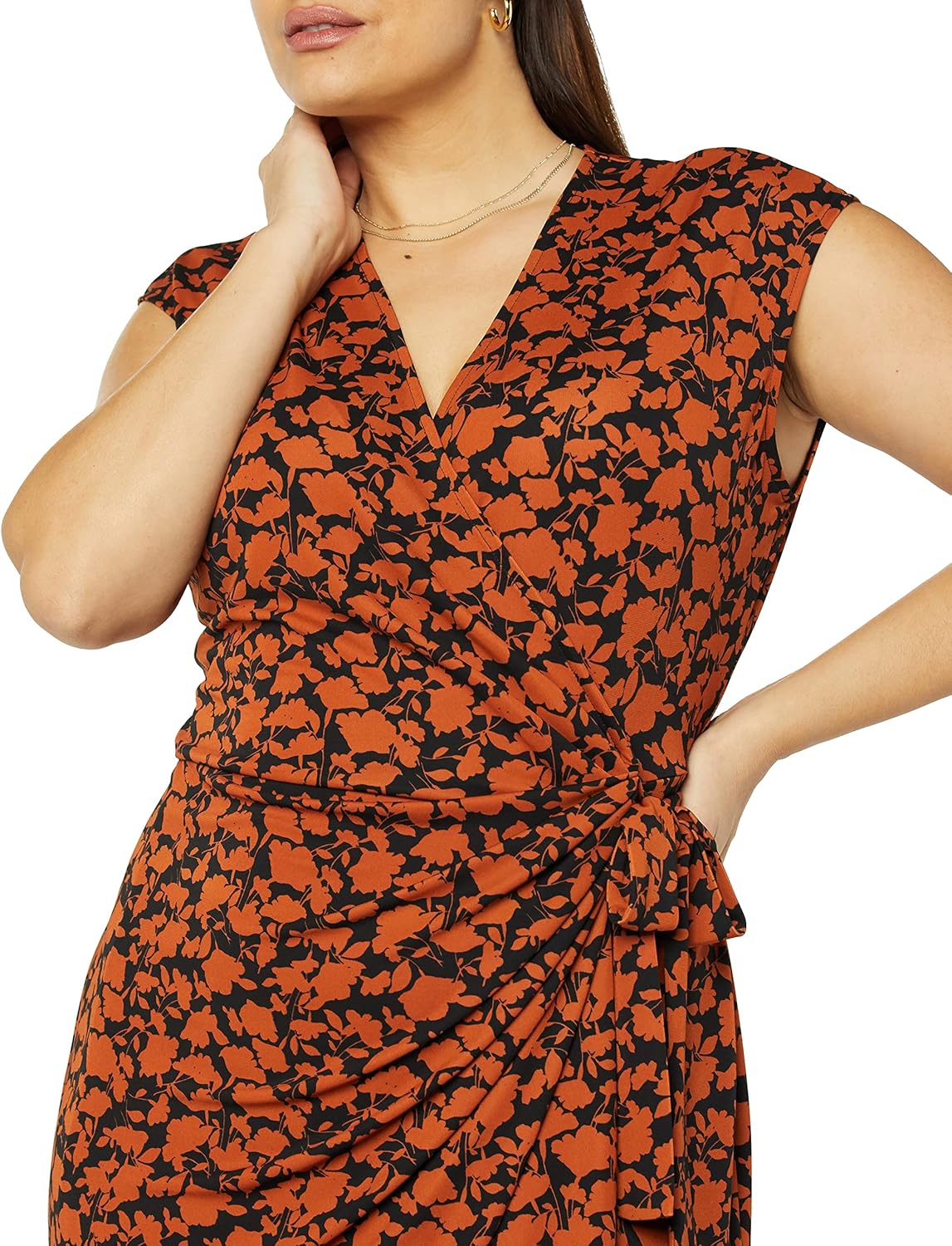 Amazon Essentials Women's Classic Cap Sleeve Wrap Dress (Available in Plus Size) - Image 5