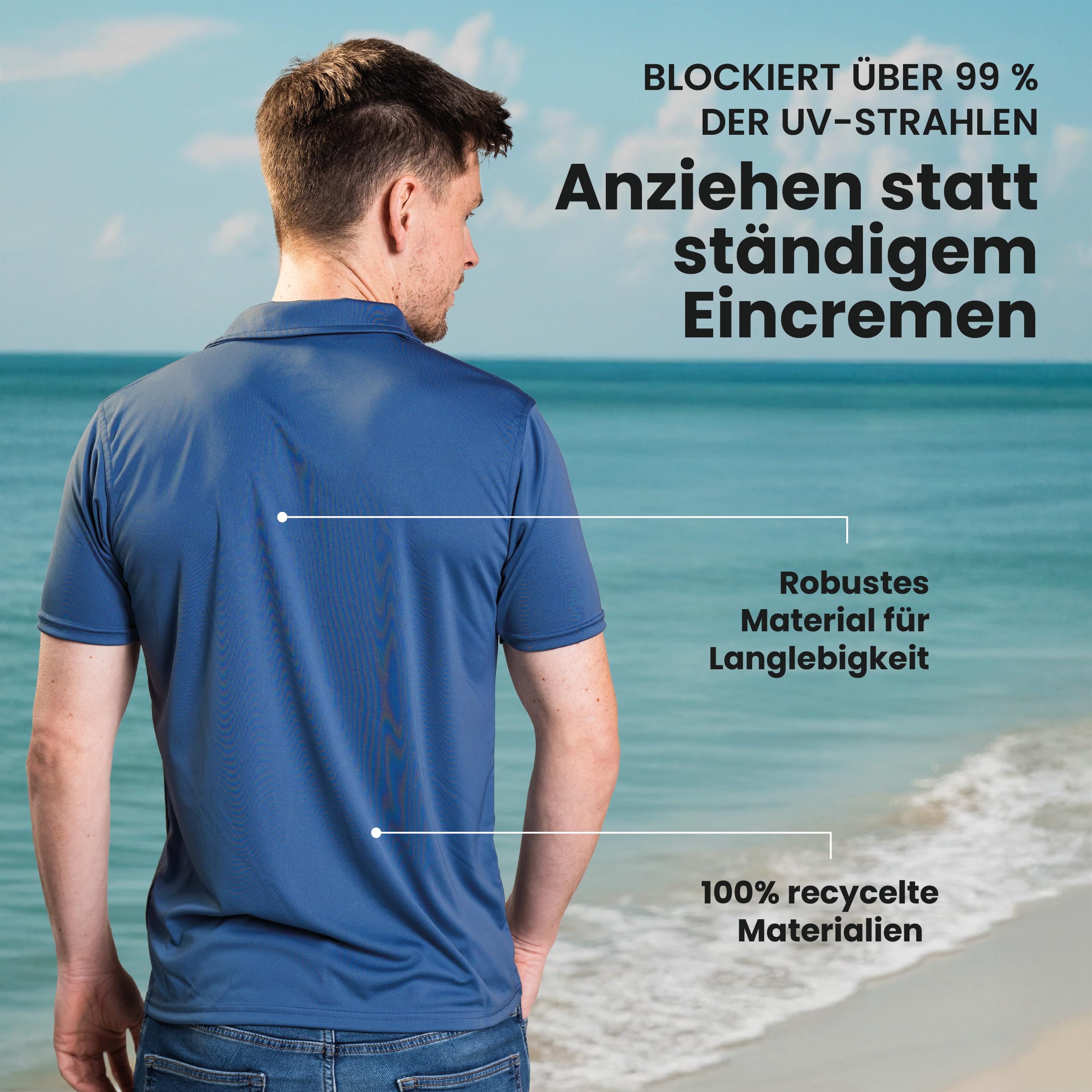 iQ-UV Herren Polo Shirt nachhaltig kühlend Hitzeschutz UPF 50+ iQ-Company
