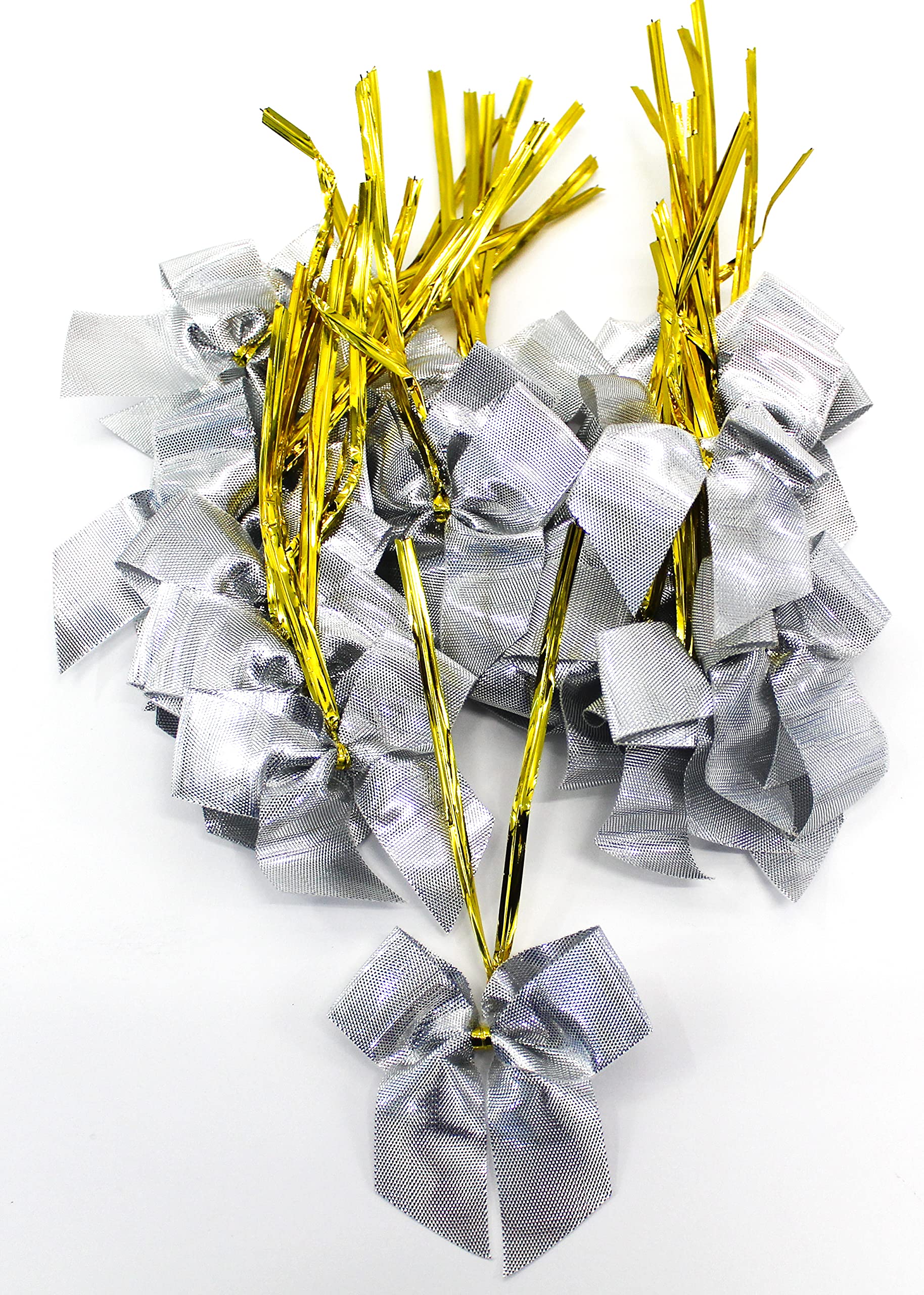 CaPiSo 12 Fiocchi Natalizi In Raso Lurex – 14x16 Cm Con Clip Di Fissaggio Per Albero Di Natale - 2