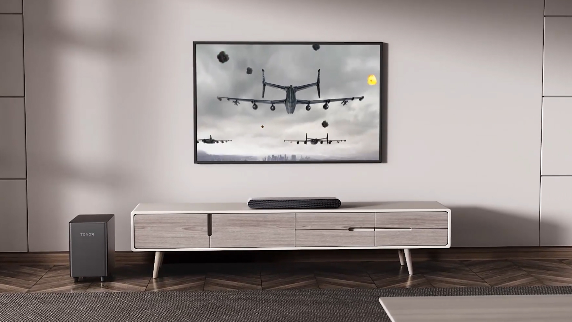 TONOR Barre De Son Pour Smart TV Avec Caisson De Basses 2.1, Système De Son Surround 3D Pour Haut-parleur TV/PC/téléphone Avec Bluetooth 5.3, DSP Intégré, 3 Modes, Barre De Son Audio Home - 9