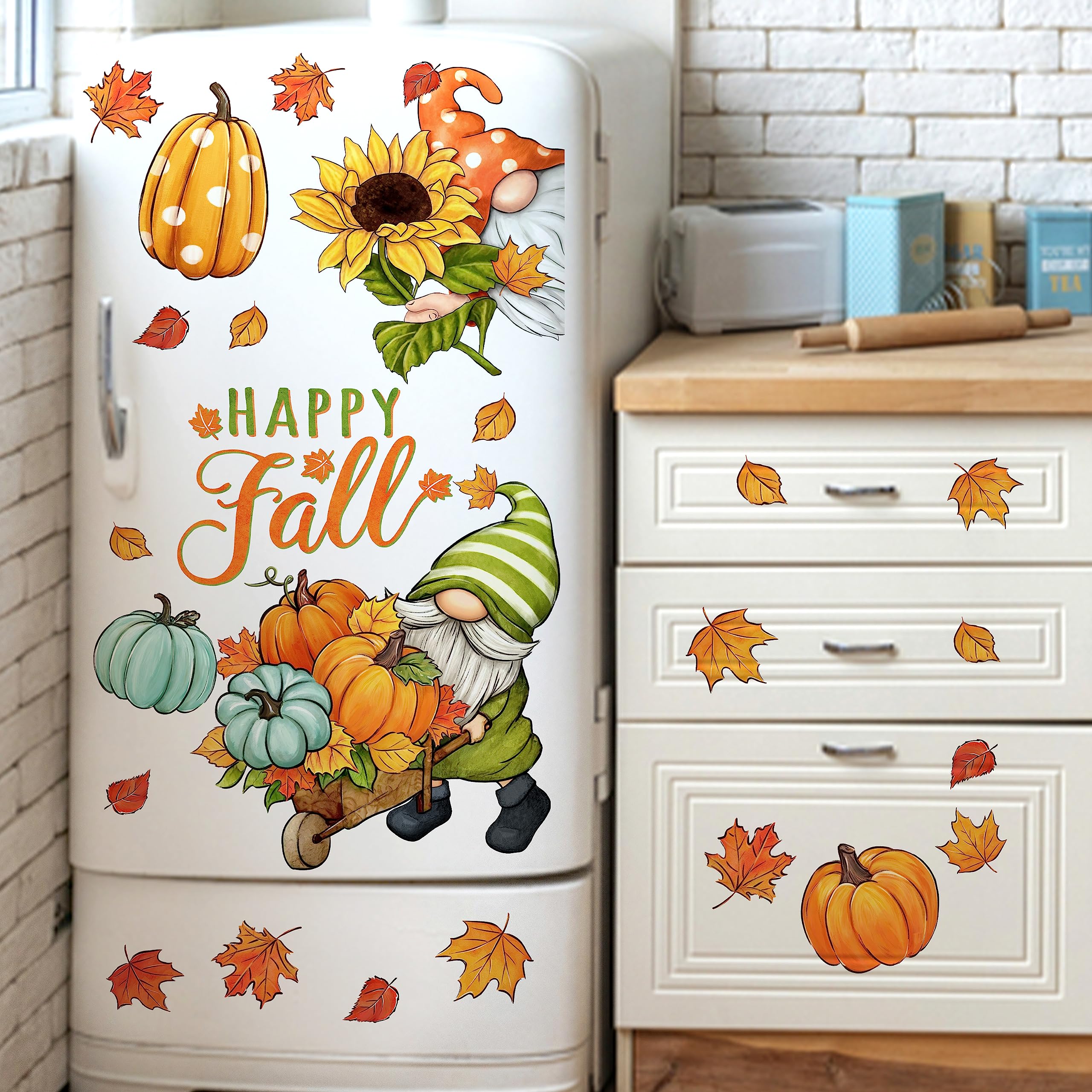 Amazon.com: Mfault Happy Fall Gnome Window Clings 9 Sheets, Autumn