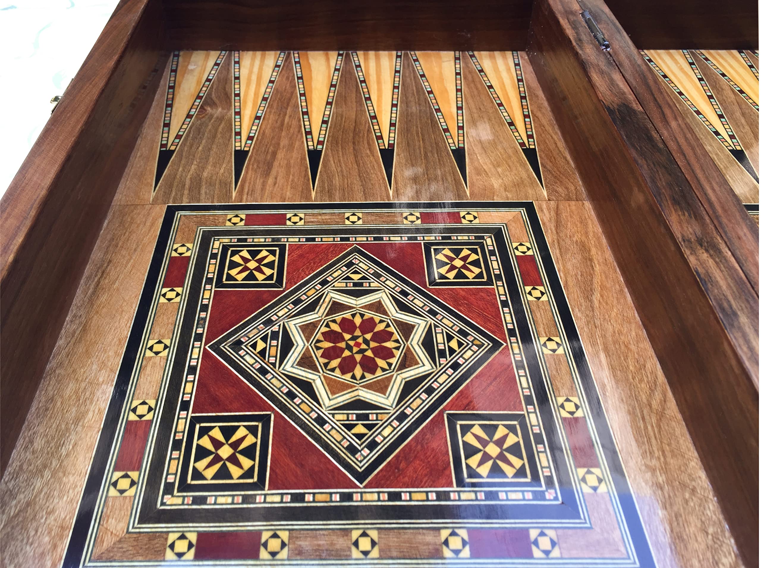 Elessar Nuovo 50 x 50 cm legno backgammon/gioco di scacchi/DAMA Board K 6-1-50 con 30 pietre backgammon in legno
