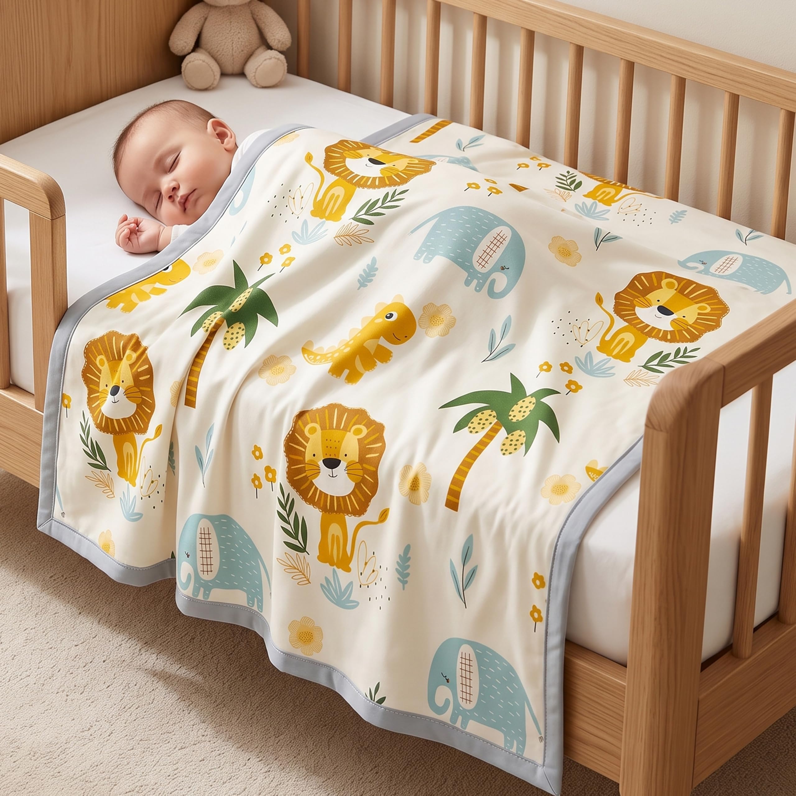 StarAndDaisy Baby Cotton Dohar for Kids, Soft & Breathable Lightweight Printed Blanket, Reversible Baby Blanket for All Seasons ((44 x 54 Inches)-picture-26