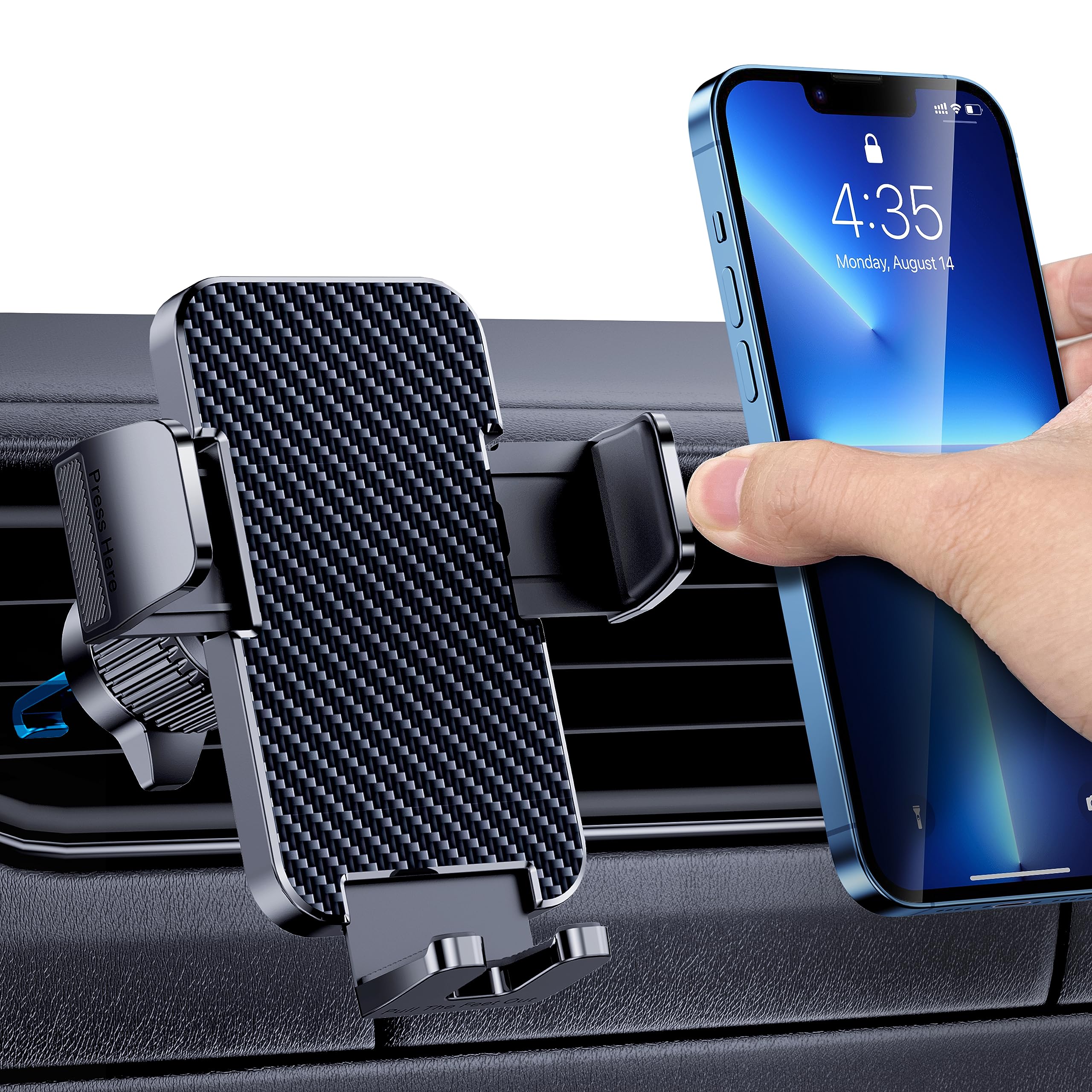 AUTOZOCO Supporto Telefono Per Auto – Clip Per Cruscotto Universale, Gomma Antiscivolo, Fino A 90mm, Nero