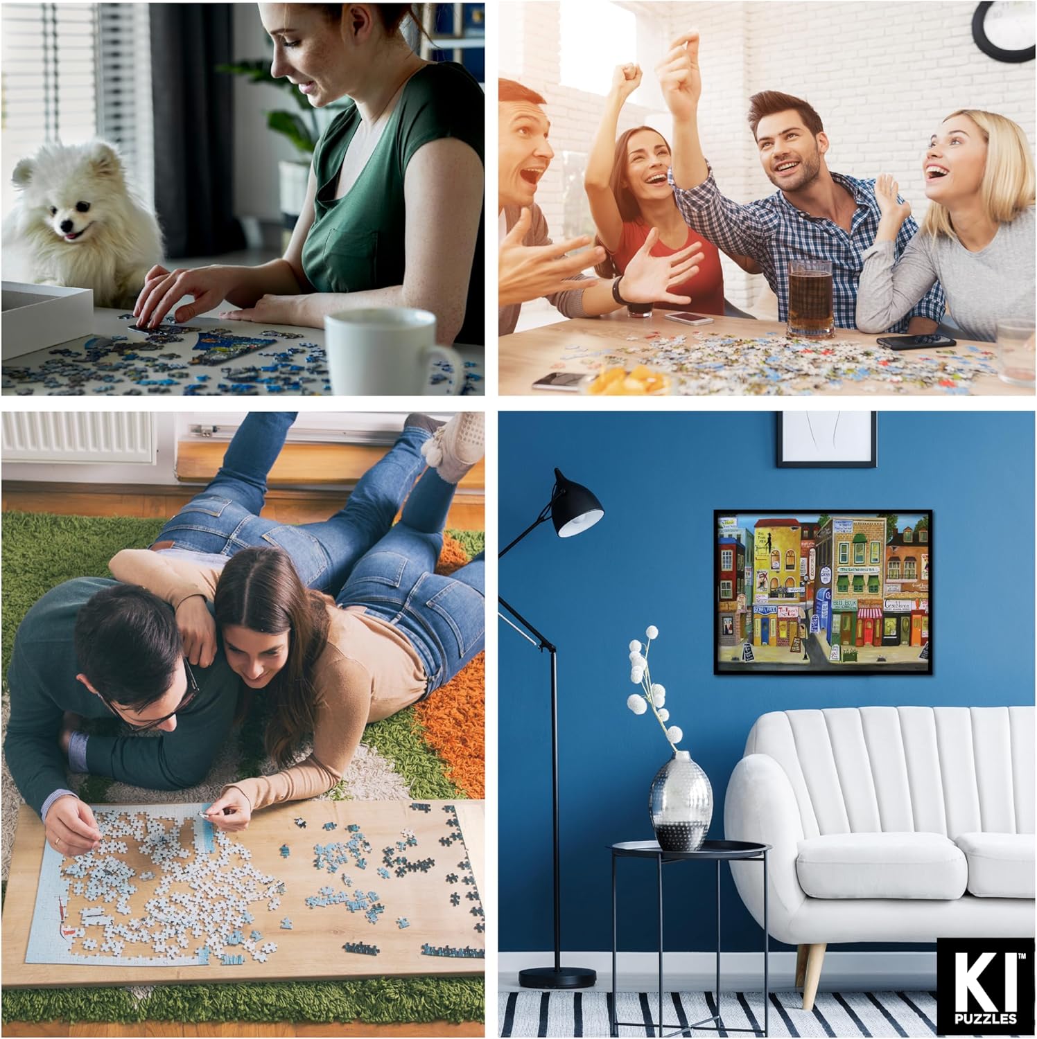 KI Puzzles 1000 Piece Puzzle for Adults – Hard, Difficult & Challenging Jigsaw by Gwendolyn McShepard – Hollywood LN Urban Street Scene – 27x20” Colorful Cityscape Puzzle for Teens & Adults