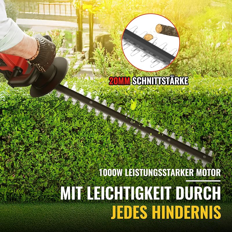 Conentool 21V Akkumulátoros Sövényvágó 55cm Pengével, 4000mAh Töltővel
