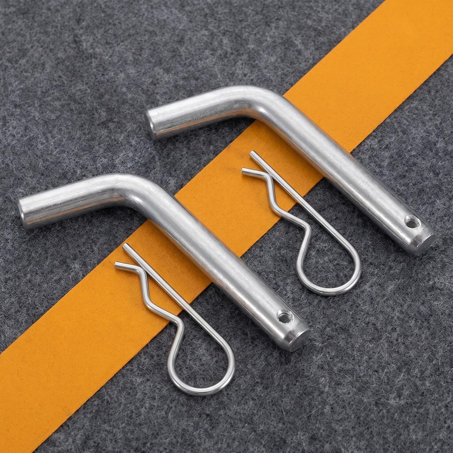 3 Sets /8 Inch Trailer Hitch Pin and Clip Set, Iron Straight