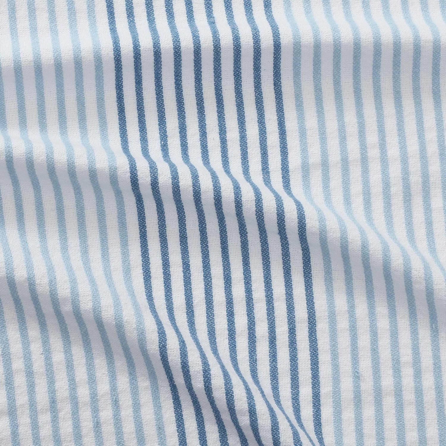 Tommy Bahama - Shower Curtain, Soft Cotton Blend Fabric, Breathable and Textured Weave, Coastal Stripe Design, 70x72, Ocean Stripe Blue