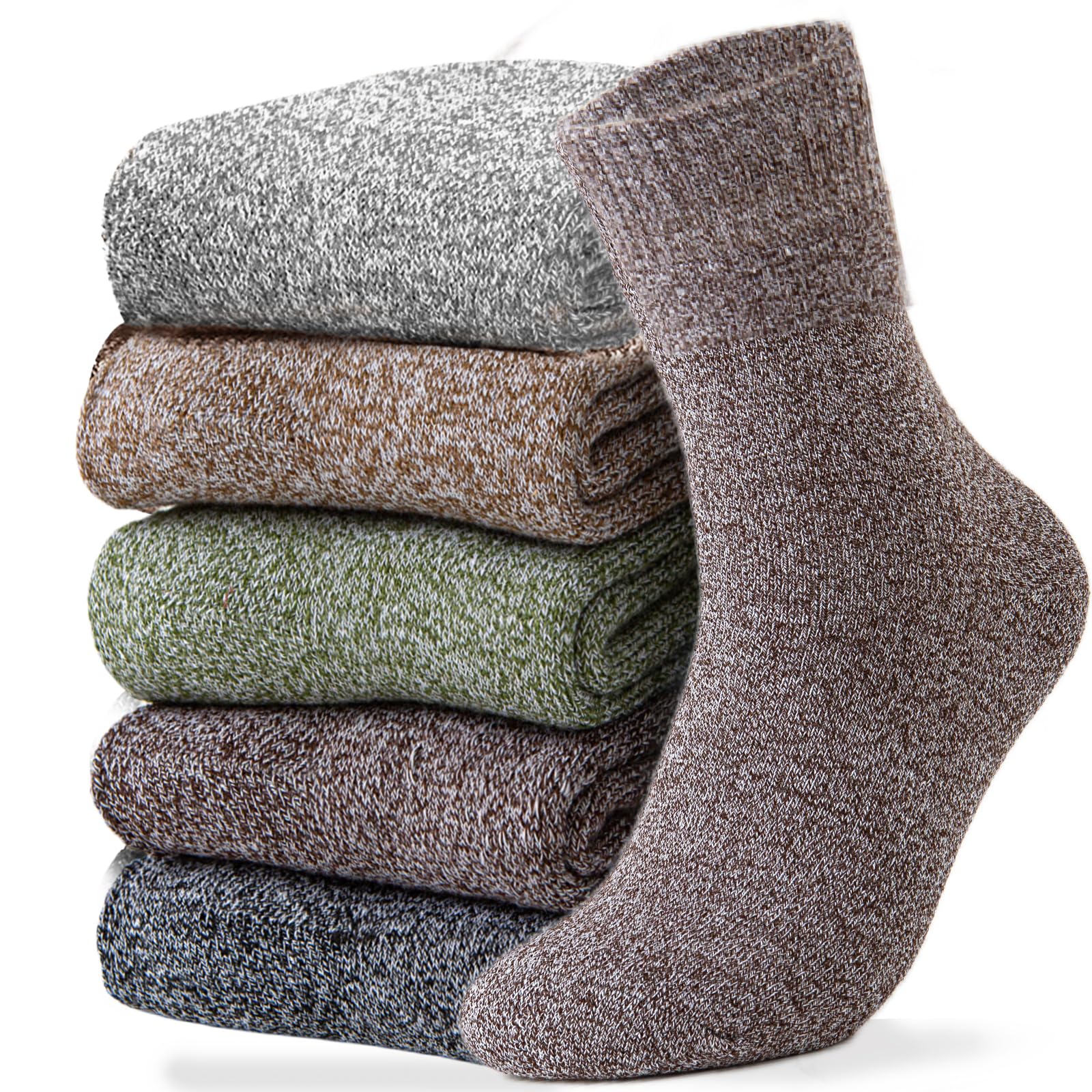 VoJoPi Womens Thermal Socks Warm Wool Hiking Walking Thick Cozy Ladies Boot Work Socks for Sport Hiking 5 Pairs, Size 5-10