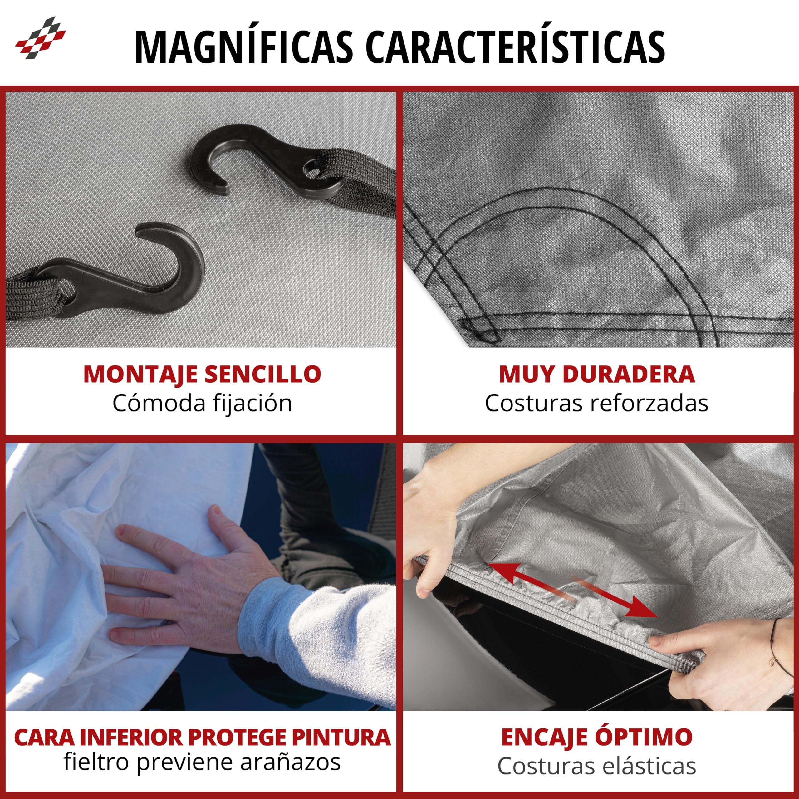 WALSER Lona para coche All Weather, 100% Lona impermeable para coche, cubierta semicubierta Talla 2 Auto gris