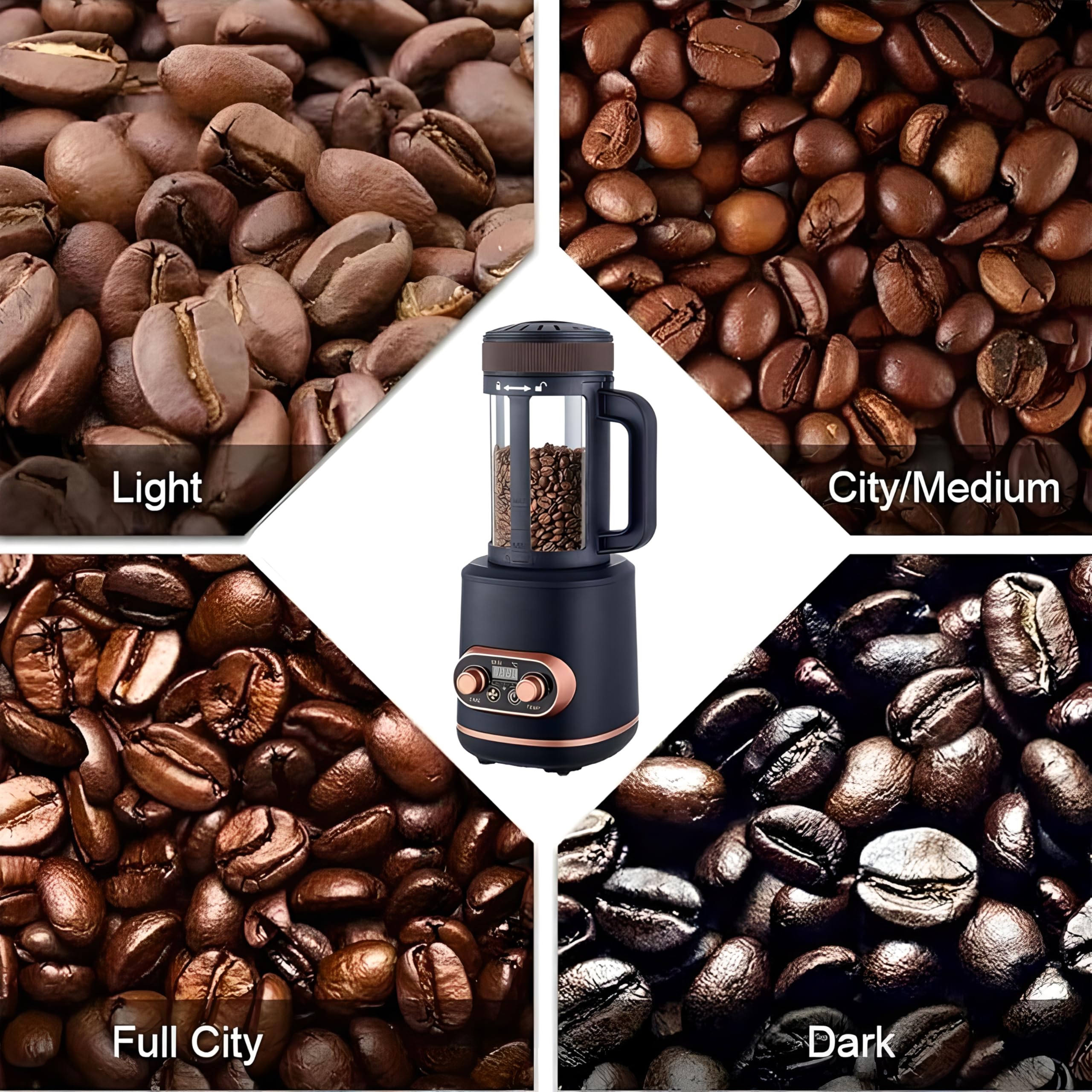Tostatrice elettrica per caffè, con Regolazione della Temperatura (0-240 ℃) e Timer, tostatrice Automatica per caffè ad Aria, capacità Massima 300 G, per Bar, ristoranti, uffici Domestici