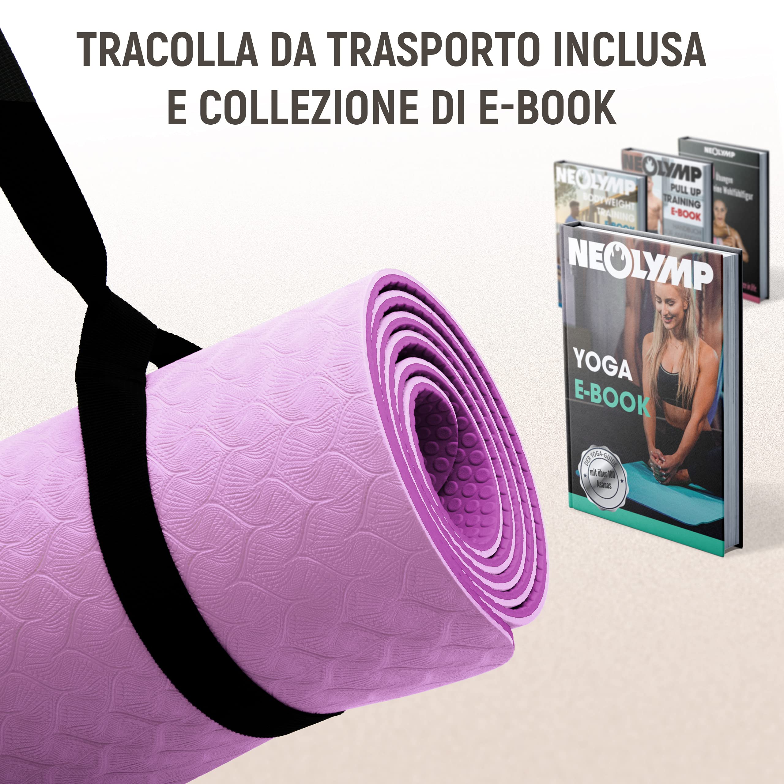 NIRO SPORT Materassino Da Ginnastica 200 X 100 X 8 Cm Tappetino Da Ginnastica Tappetino Sportivo Tappetino Pieghevole Morbido Tappetino Pieghevole Letto Per Gli Ospiti