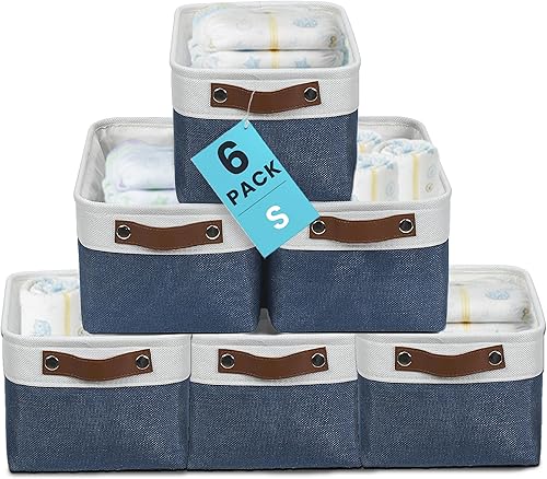 Miniatura 16 de OrganiHaus - Canastas de almacenamiento de tela para estantes y armarios, pequeñas, 12 x 8 pulgadas, organizadoras, para ropa blanca, paquete de 3,