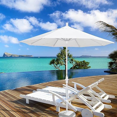 Miniatura 10 de California Umbrella GSCU908170-F95 - Sombrilla de patio de la serie Golden State, grisblanco