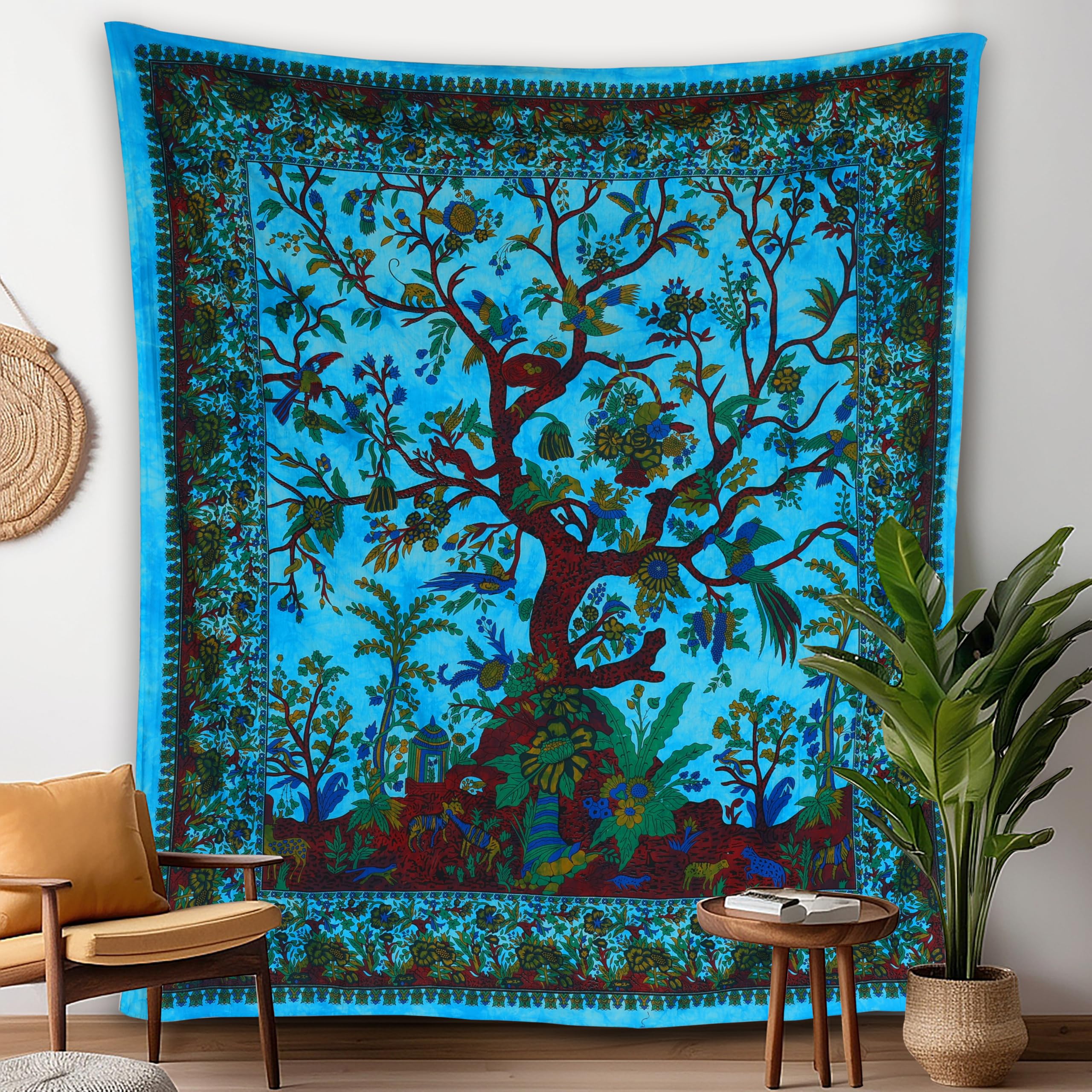 Atrippy Arazzo Floreale Bohémien – Tappezzeria Decorativa 120x150 Cm Con Stampe Floreali, Perfetto Per Camere, Soggiorni O Come Tovaglia