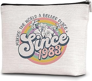 40th Birthday Gifts for Women, Retro Floral Birthday Gifts for 40 Years Old Makeup Bag for Friend Sister Mom Wife Aunt(Making The World a Better Place Since 1983)-A35